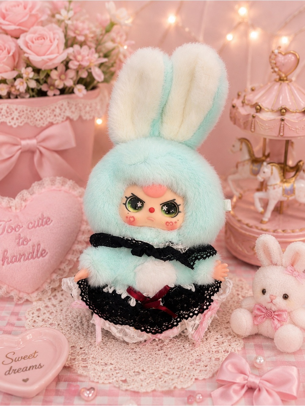 Baby Three  Bunny Plush Doll with Lace Outfit-Lolita